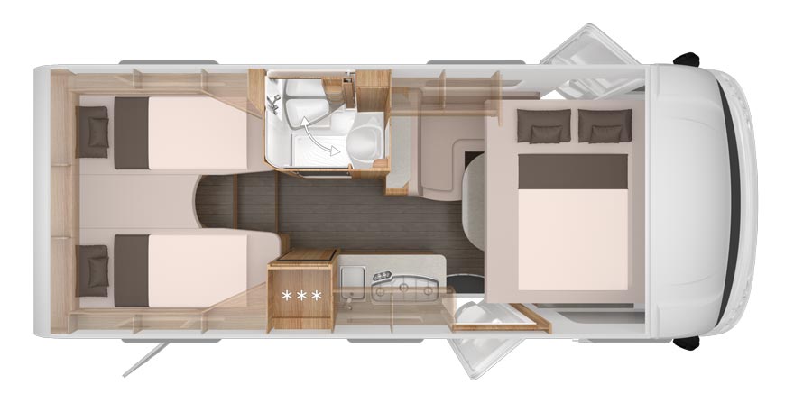 Wohnmobil Knaus Sky I Draufsicht Grundriss Knaus Sky I Draufsicht Alkoven