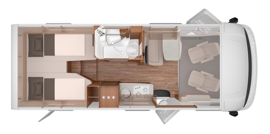 Knaus Van I 650 MEG Grundriss Draufsicht Grundriss Knaus Van I 650 MEG Draufsicht